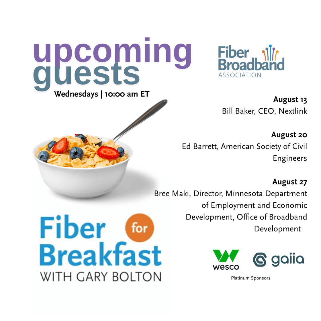 Upcoming FFB Guests 87